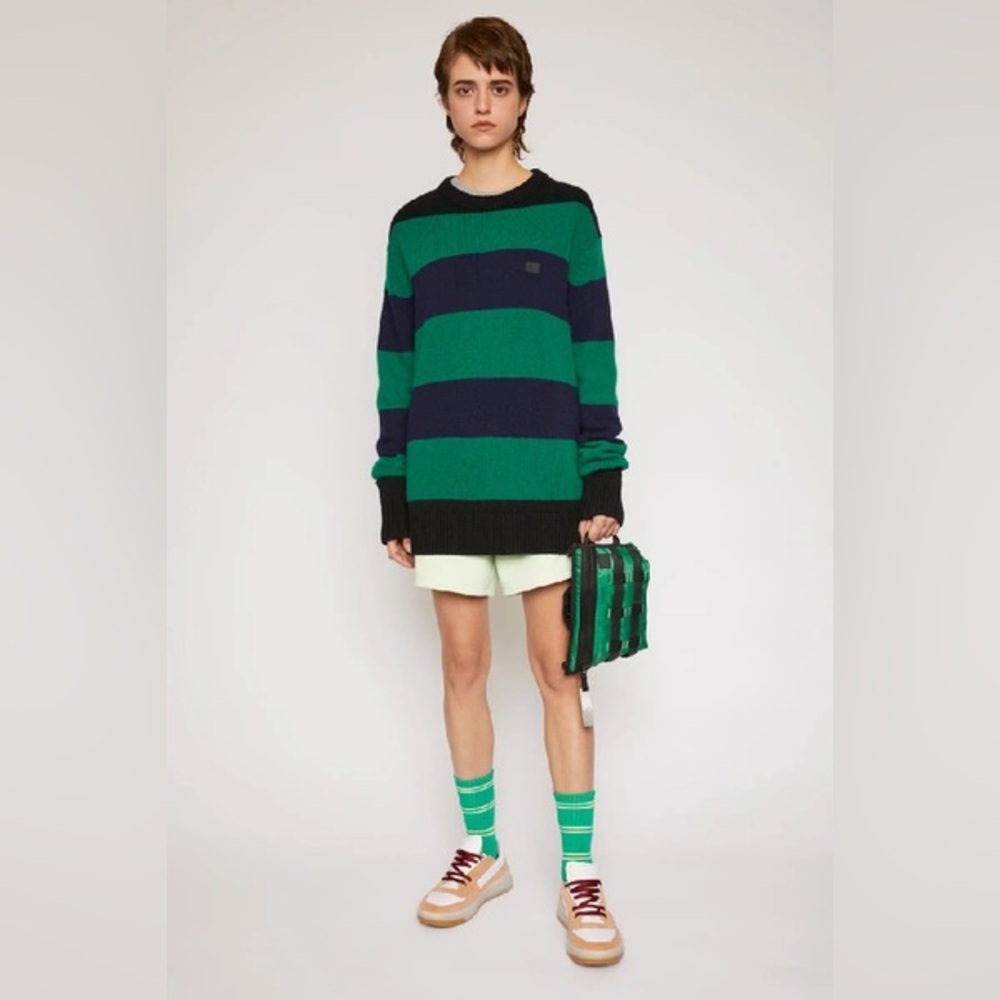 Acne Studios Black and Green Oversized Knit Sweater size XS